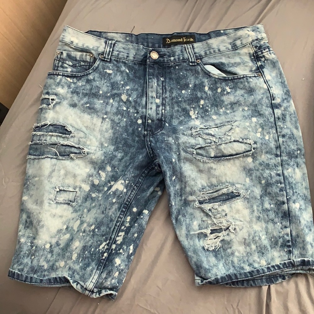 Ripped jean shorts